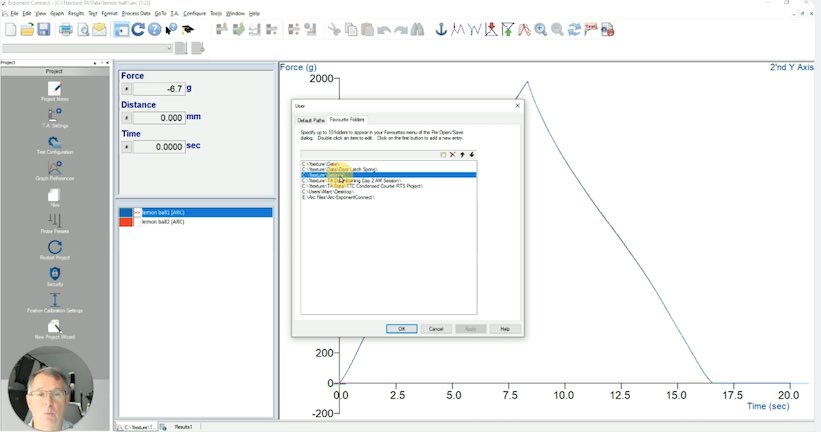 Screenshot of software